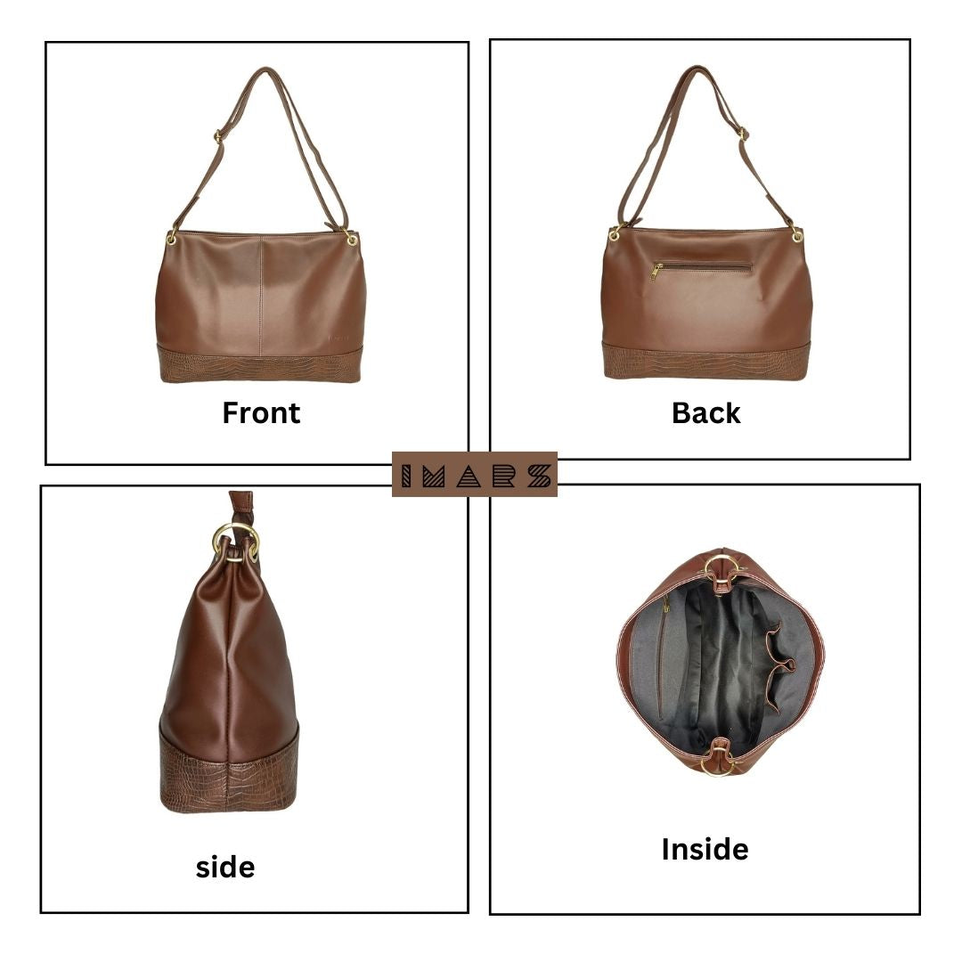 Classic Brown Sling Perfect For Women & Girls - Croco & Plain