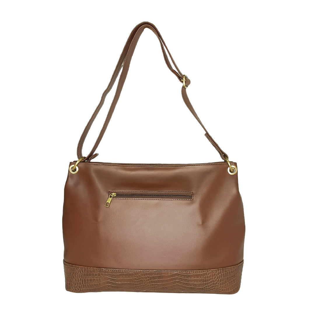 Classic Brown Sling Perfect For Women & Girls - Croco & Plain