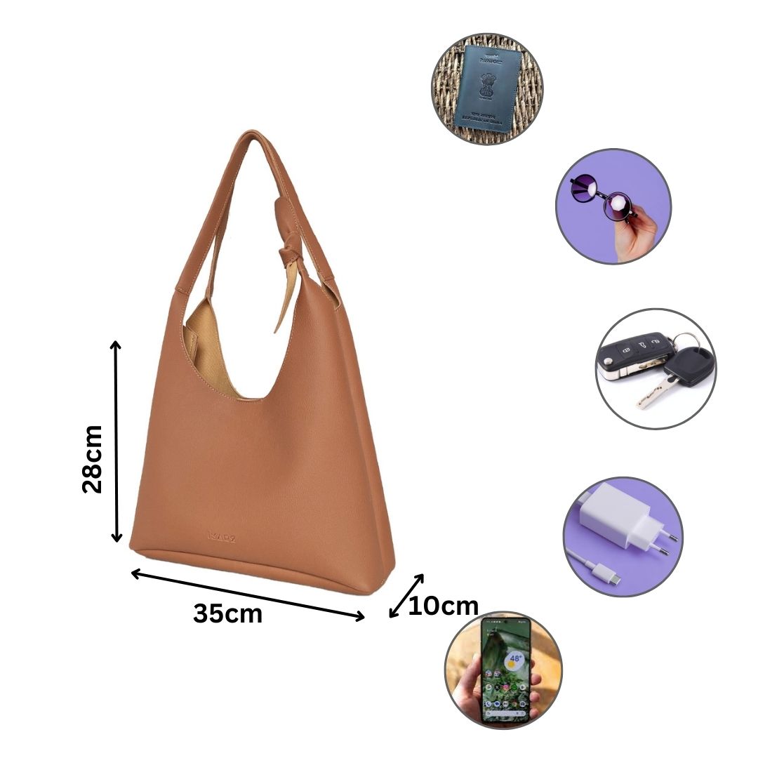 Elegant Shoulder Hobo Tan Bag For Women & Girls