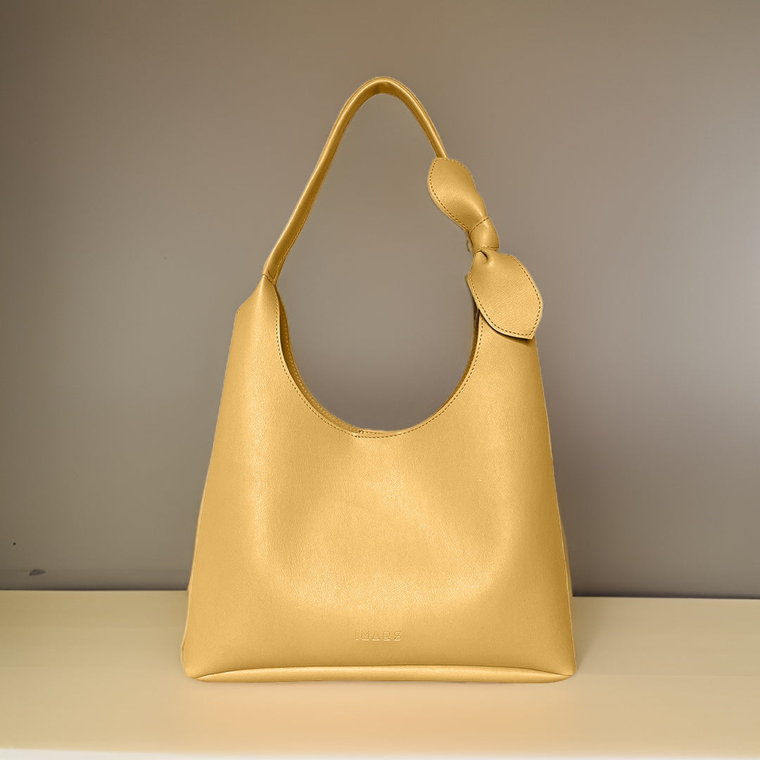 Elegant Shoulder Hobo Yellow Bag For Women & Girls