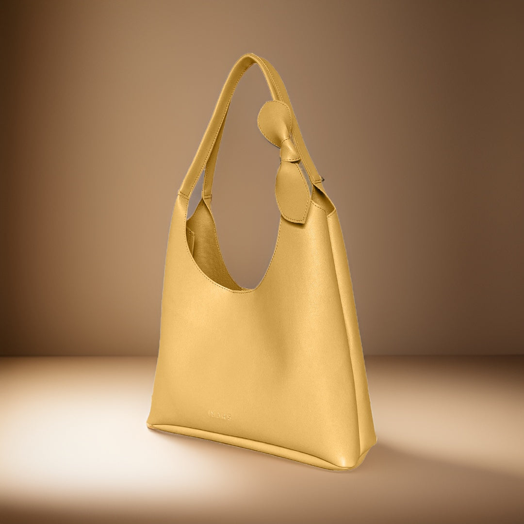 Elegant Shoulder Hobo Yellow Bag For Women & Girls