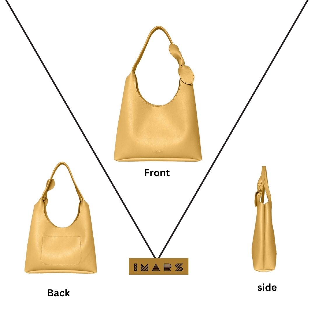 Elegant Shoulder Hobo Yellow Bag For Women & Girls