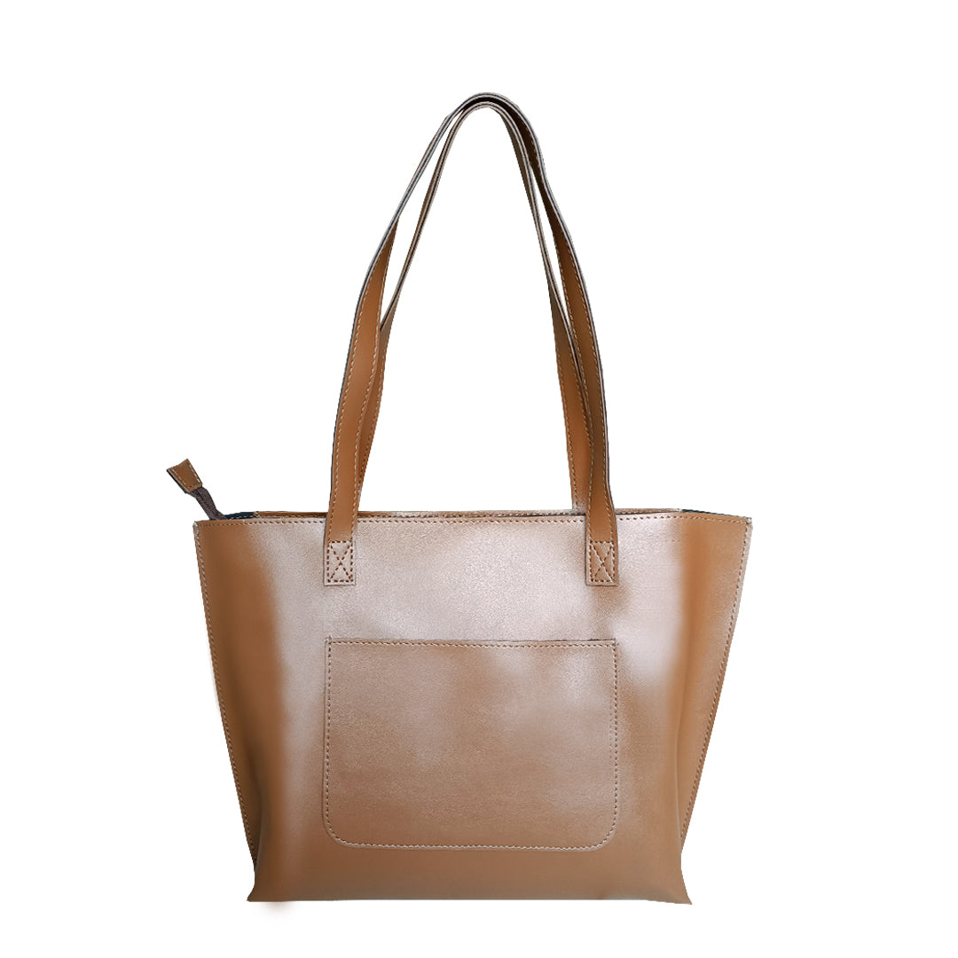 Vegan Leather Ladies Handbag Brown