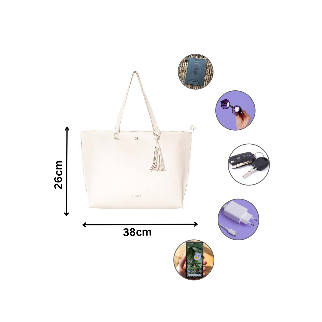 Vegan Leather Ladies Handbag White