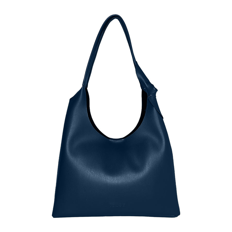 Blue Vegan Leather Shoulder Hobo Bag for Women