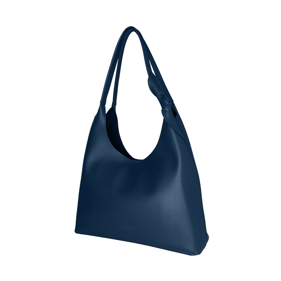 Blue Vegan Leather Shoulder Hobo Bag for Women
