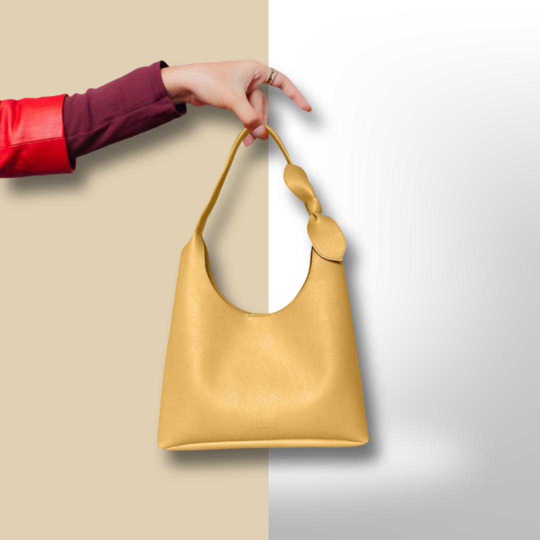 Elegant Shoulder Hobo Yellow Bag For Women & Girls