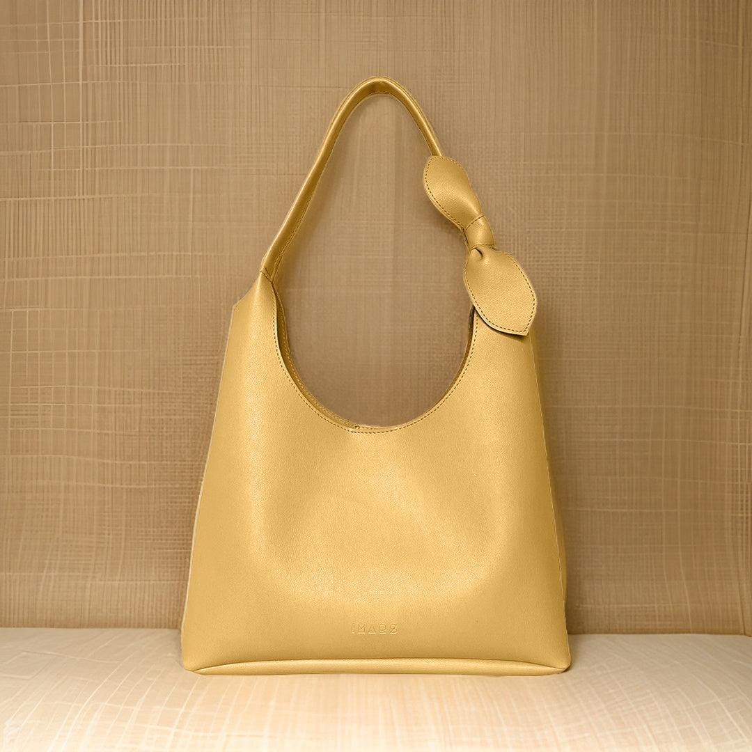 Elegant Shoulder Hobo Yellow Bag For Women & Girls