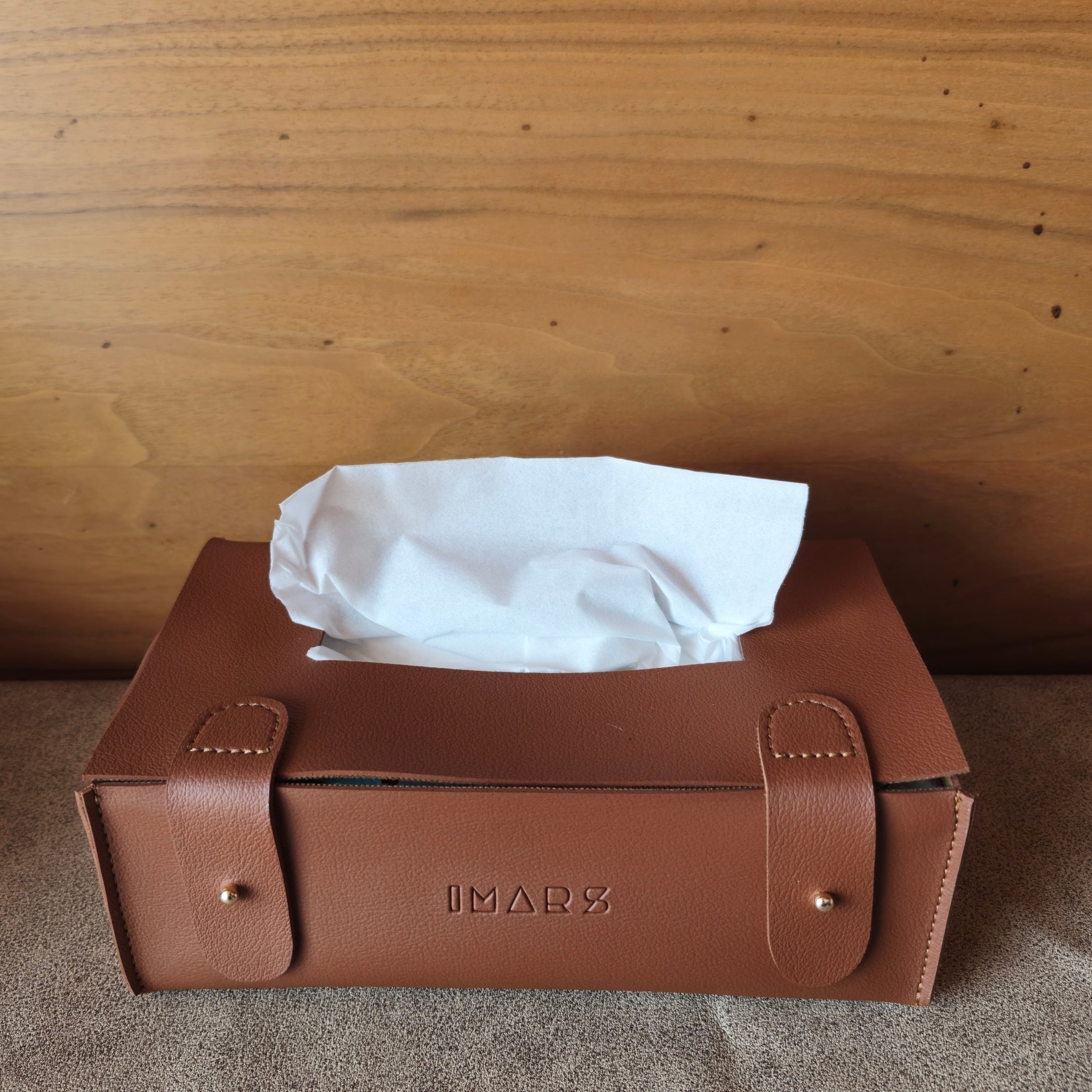 Stylish Rectangular Tissue Box Cover with Snap Closure