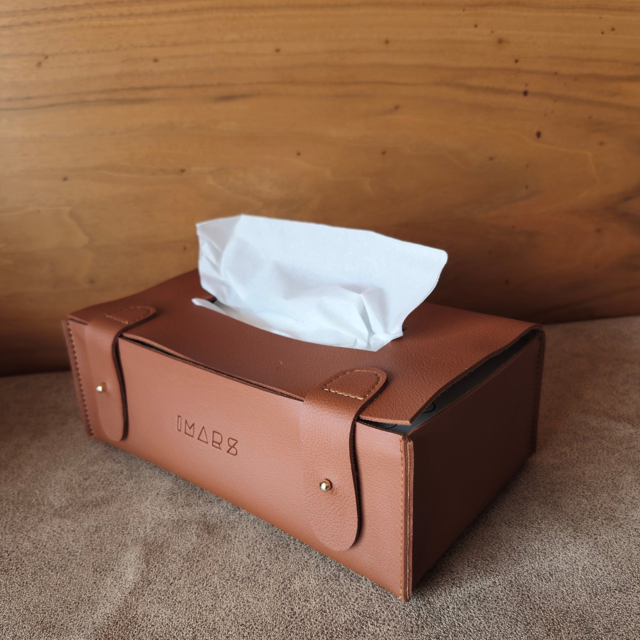 Stylish Rectangular Tissue Box Cover with Snap Closure