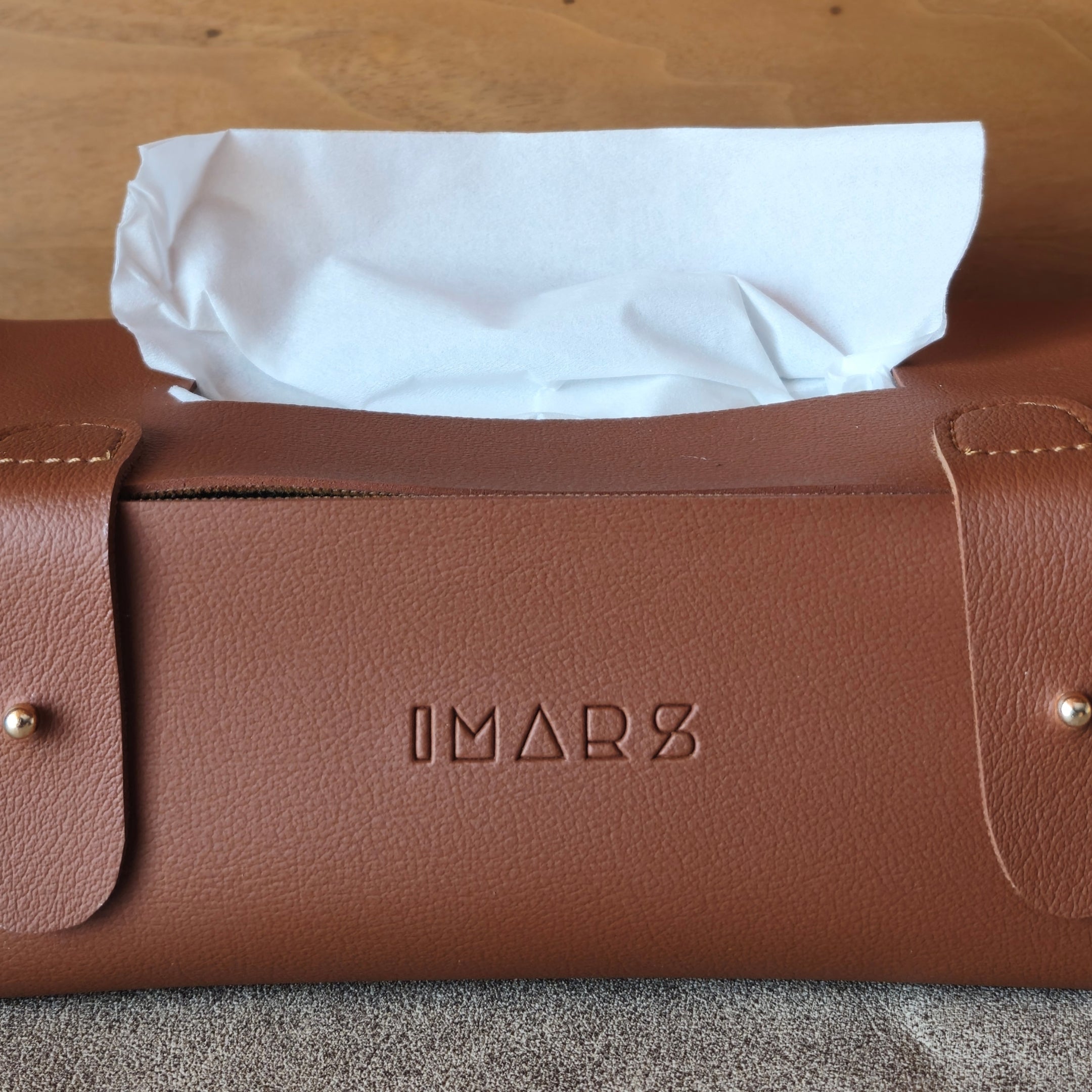 Stylish Rectangular Tissue Box Cover with Snap Closure