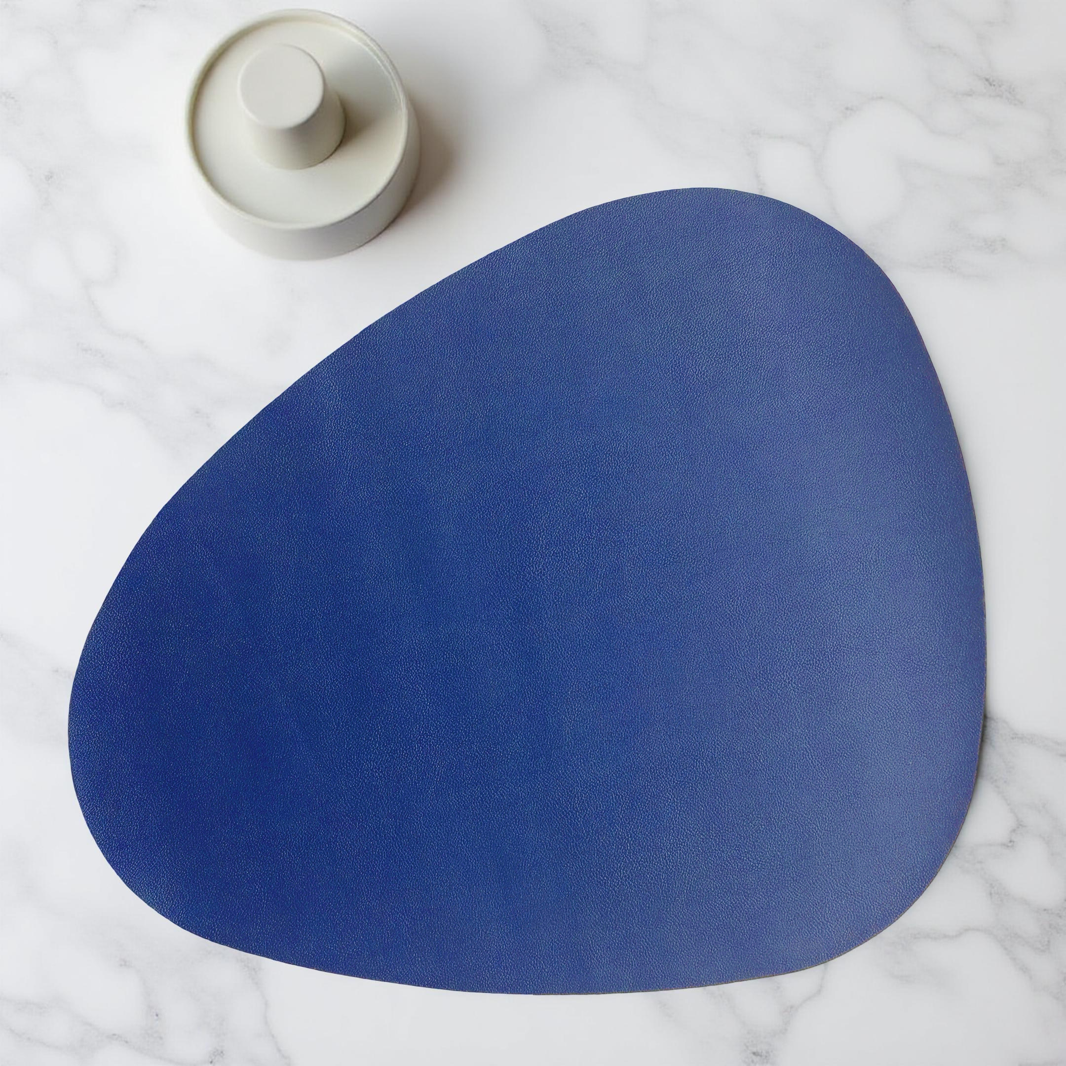 Stylish Dual-Sided Dining Mats for Modern Table Decor - Blue & Yellow (Set of 2)