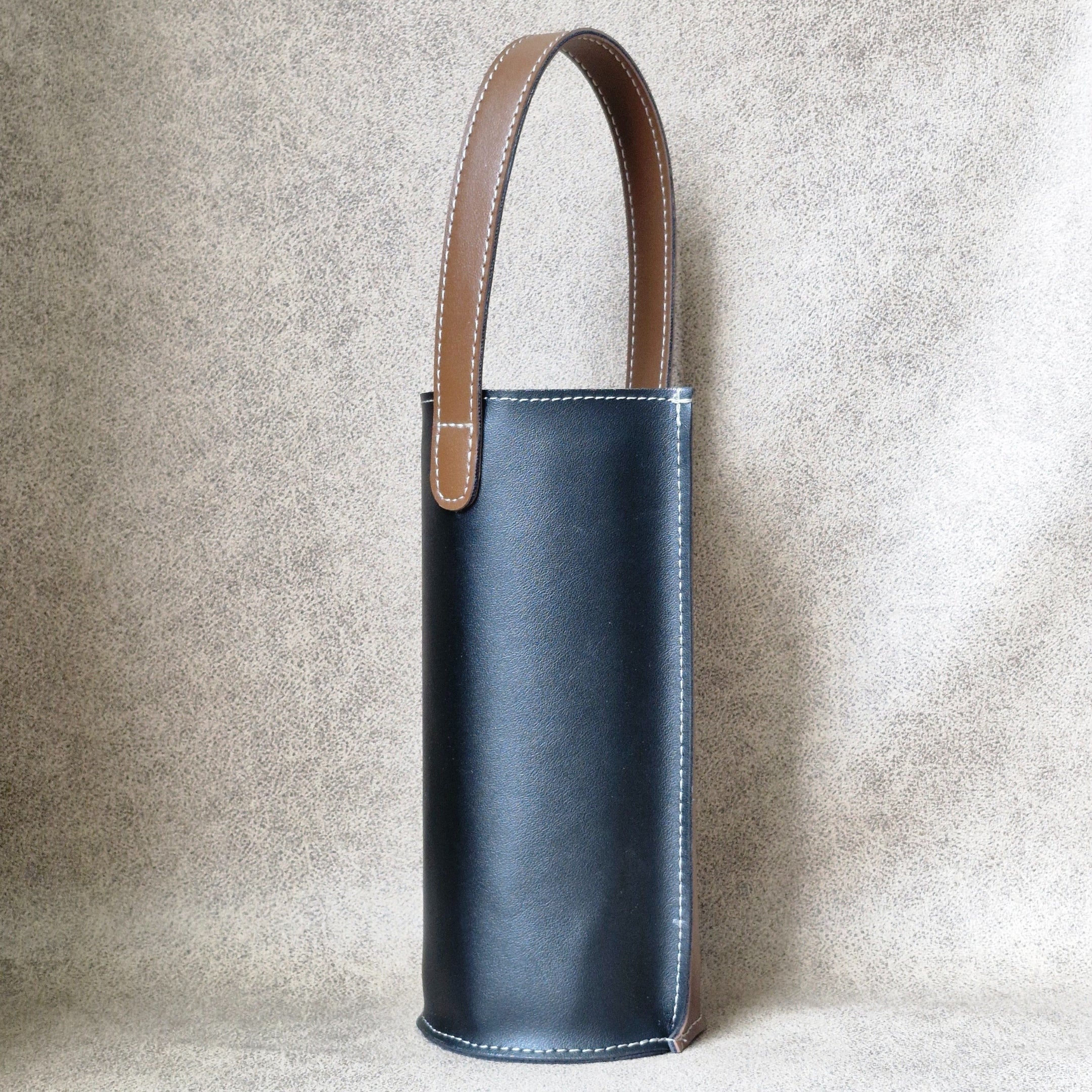 Premium & Stylish Water Bottle Holder with Carry Handle made from Vegan Leather