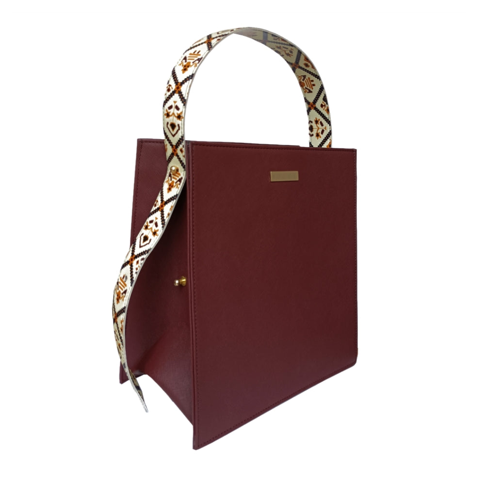 IMARS Structured Handbag-Cherry Patola (6764313215183)