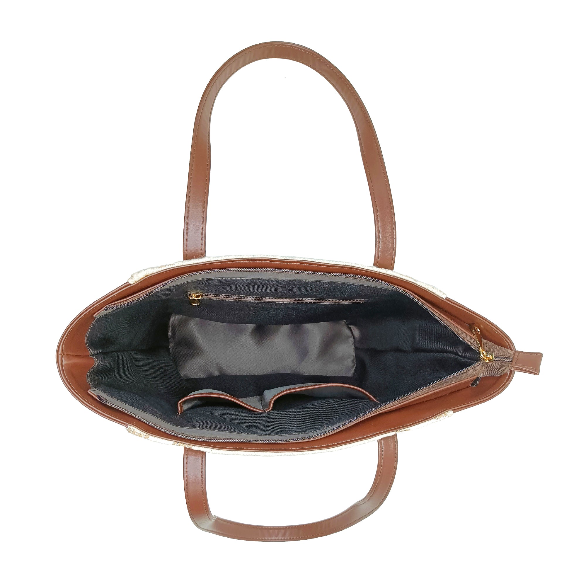 IMARS Stylish Handloom Tote Bag Brown for Women and Girls