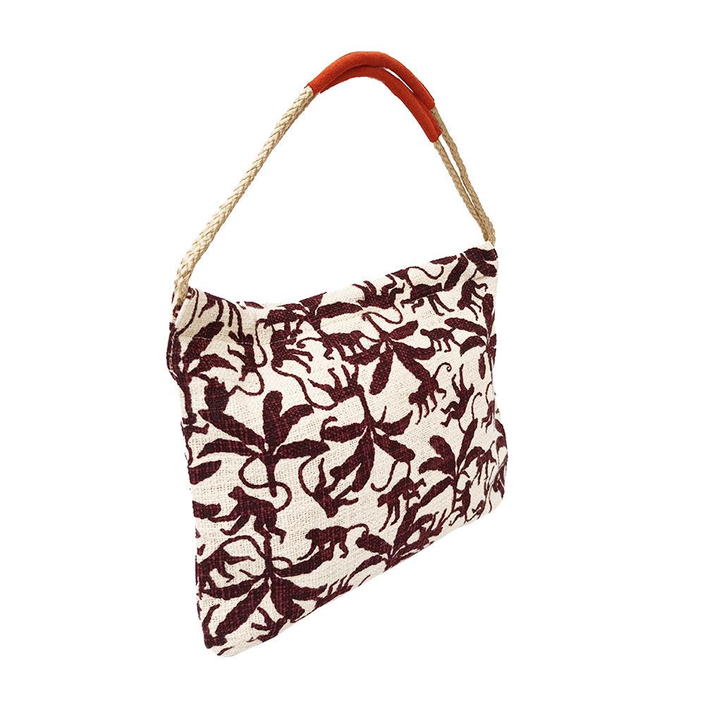 IMARS Animal Printed Fabric Draw String Bag -Beige Maroon (6746447020239)