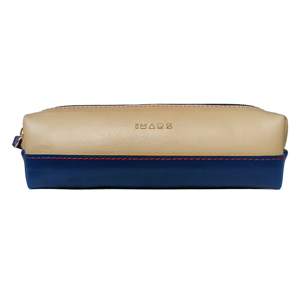 Stylish Pencil Case Blue Ssand For Women & Girls (Wristlet) Made With Vegan Leather