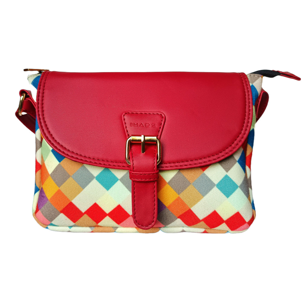 IMARS Solid & Printed Stylish Vegan Leather Crossbody For Girls With Adjustable Strap.